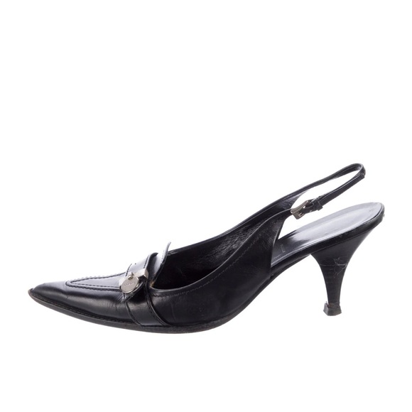Prada Leather Slingback Heels - Picture 1 of 4